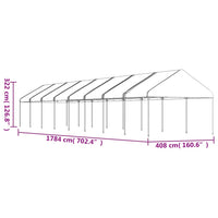 Thumbnail for Pavillon mit Dach Weiß 17,84x4,08x3,22 m Polyethylen