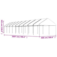 Thumbnail for Pavillon mit Dach Weiß 20,07x4,08x3,22 m Polyethylen