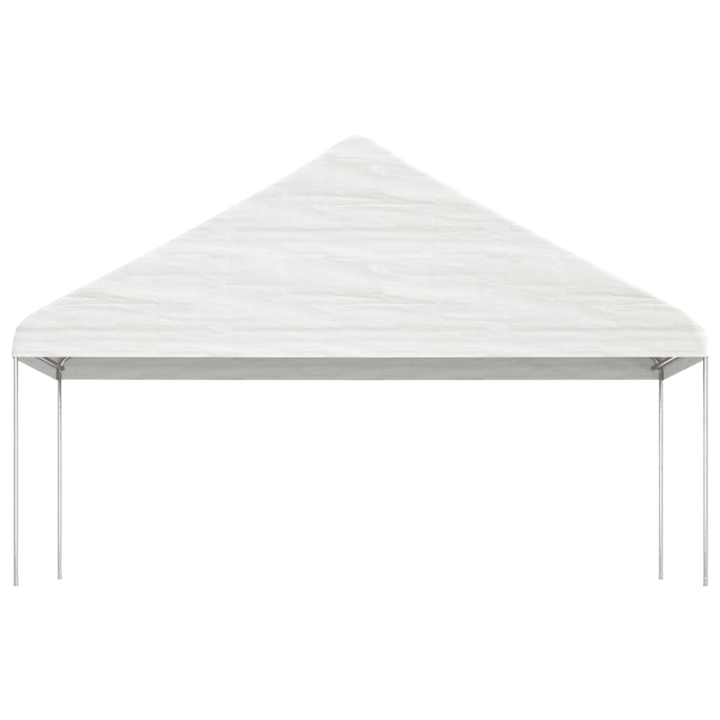 Pavillon mit Dach Weiß 4,46x5,88x3,75 m Polyethylen