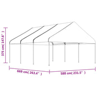 Thumbnail for Pavillon mit Dach Weiß 6,69x5,88x3,75 m Polyethylen