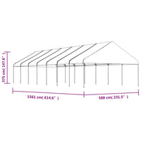 Thumbnail for Pavillon mit Dach Weiß 15,61x5,88x3,75 m Polyethylen