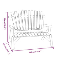 Thumbnail for Gartenbank 2-Sitzer 119x85x98 cm Massivholz Fichte