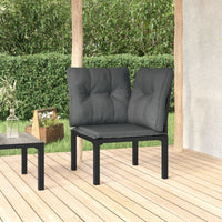 Thumbnail for Garten-Eckstuhl mit Kissen Schwarz und Grau Poly Rattan
