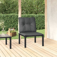 Thumbnail for Gartenstuhl mit Kissen Schwarz und Grau Poly Rattan