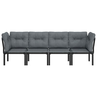 Thumbnail for 4-tlg. Garten-Lounge-Set Schwarz und Grau Poly Rattan