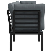 Thumbnail for 4-tlg. Garten-Lounge-Set Schwarz und Grau Poly Rattan