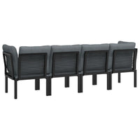 Thumbnail for 4-tlg. Garten-Lounge-Set Schwarz und Grau Poly Rattan