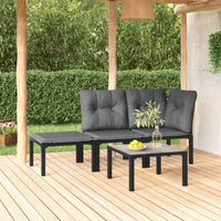 Thumbnail for 4-tlg. Garten-Lounge-Set Schwarz und Grau Poly Rattan