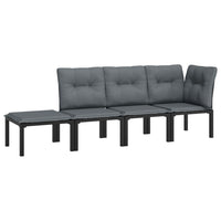 Thumbnail for 4-tlg. Garten-Lounge-Set Schwarz und Grau Poly Rattan