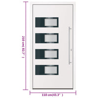 Thumbnail for Haustür Weiß 110x210 cm Aluminium und PVC
