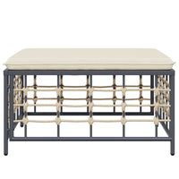 Thumbnail for Gartenhocker mit Beige Kissen Poly Rattan
