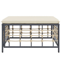 Thumbnail for Gartenhocker mit Beige Kissen Poly Rattan