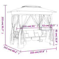 Thumbnail for Gartenpavillon mit Hollywoodschaukel Grün Stoff & Stahl