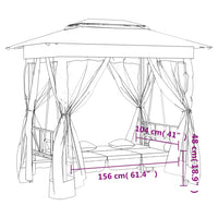 Thumbnail for Gartenpavillon mit Hollywoodschaukel Grün Stoff & Stahl