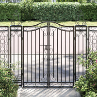 Thumbnail for Gartentor Schwarz 121x8x100 cm Schmiedeeisen