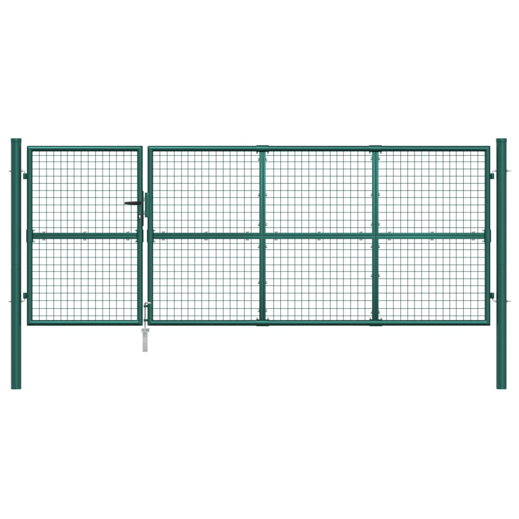 Mesh-Gartentor Grün 350x175 cm Verzinkter Stahl
