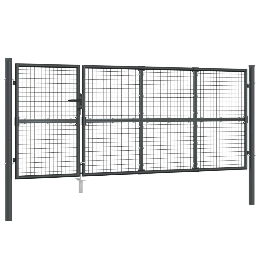 Mesh-Gartentor Anthrazit 350x175 cm Verzinkter Stahl