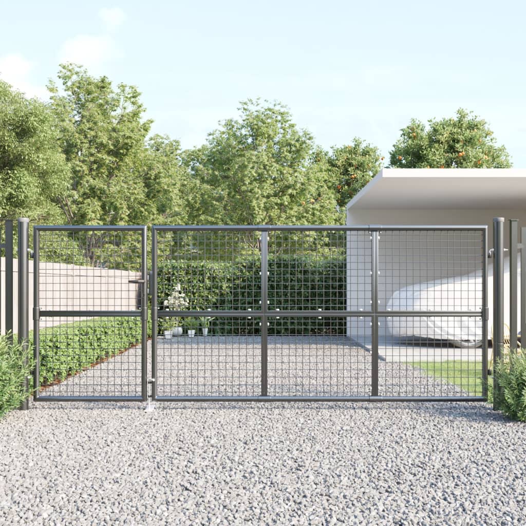 Mesh-Gartentor Anthrazit 350x175 cm Verzinkter Stahl