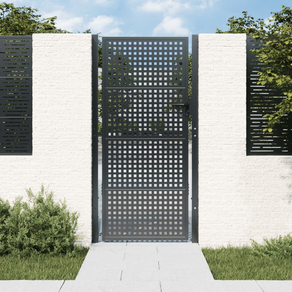 Gartentor Anthrazit 105x225 cm Stahl