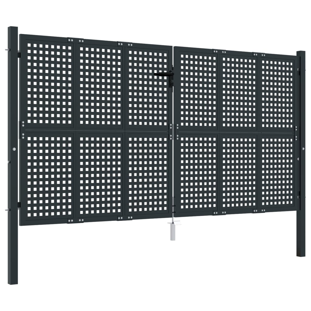 Gartentor Anthrazit 300x175 cm Stahl