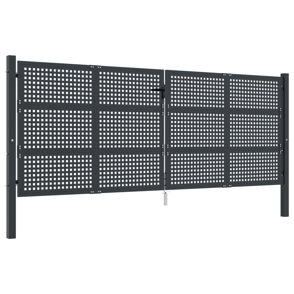 Gartentor Anthrazit 400x175 cm Stahl