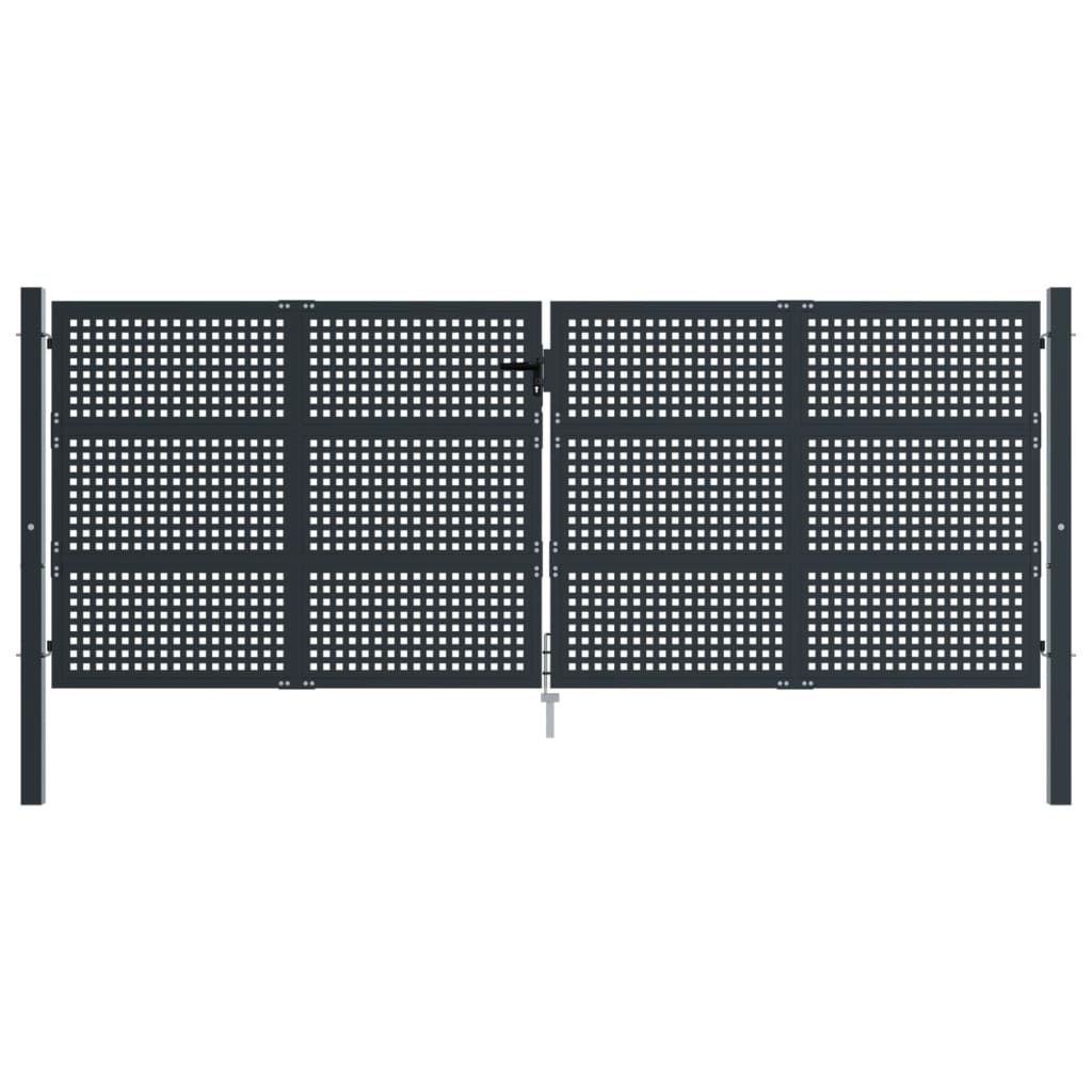 Gartentor Anthrazit 400x175 cm Stahl