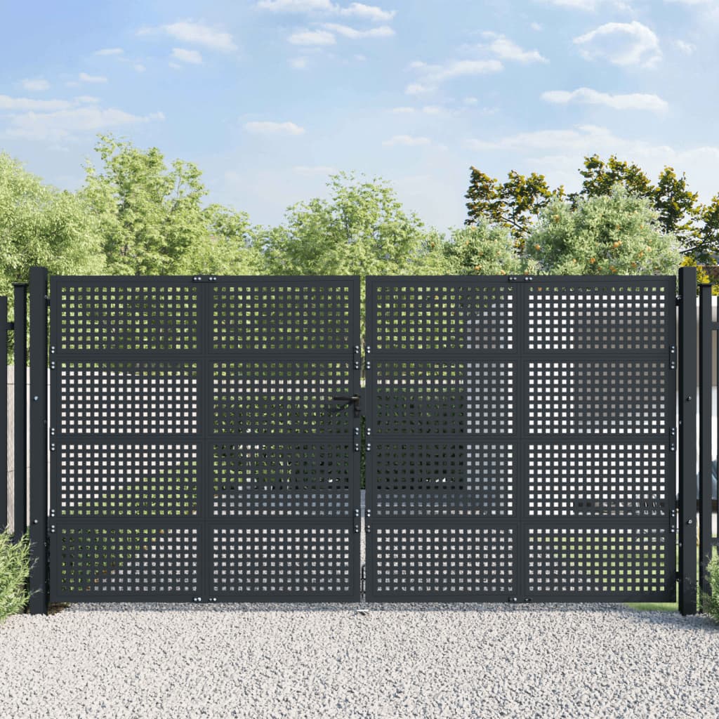 Gartentor Anthrazit 400x225 cm Stahl