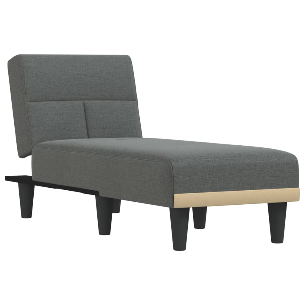 Chaiselongue Dunkelgrau Stoff