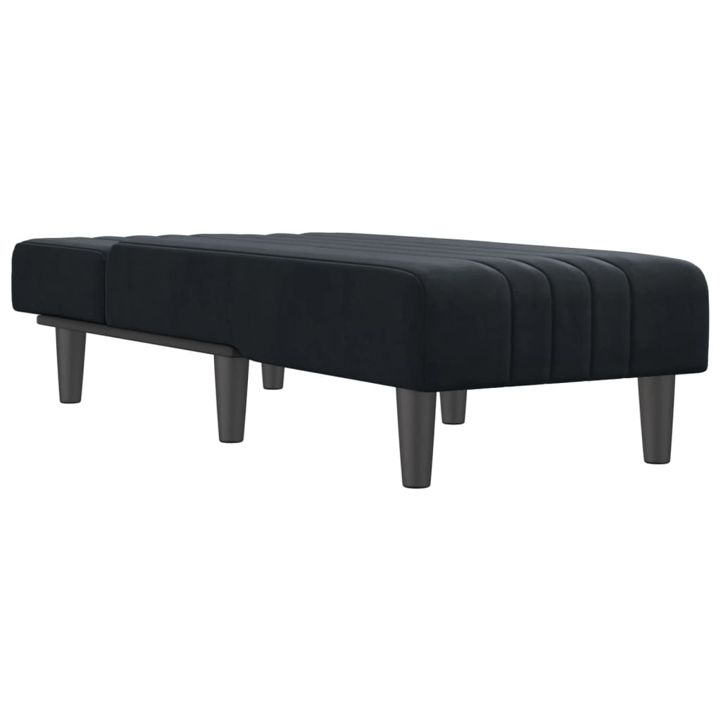 Chaiselongue Schwarz Samt