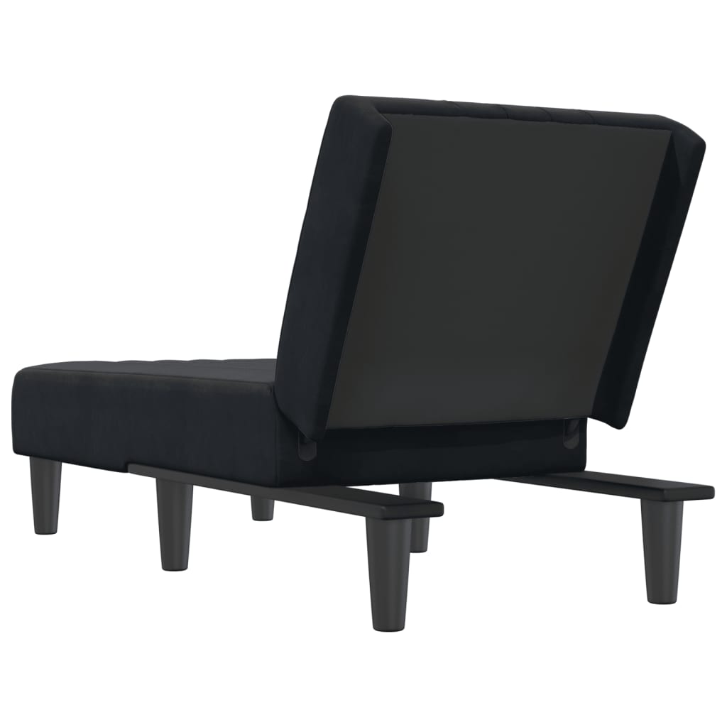 Chaiselongue Schwarz Samt