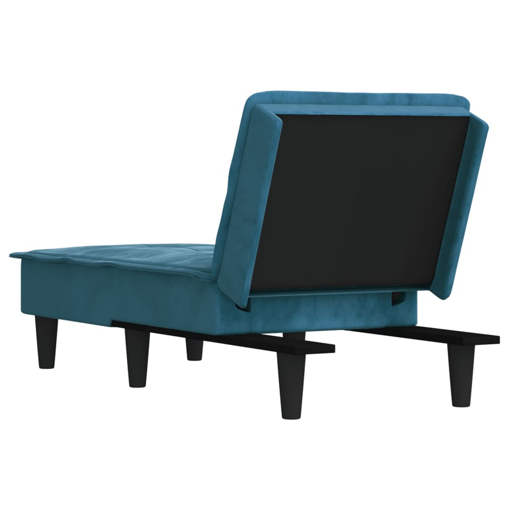 Chaiselongue Blau Samt