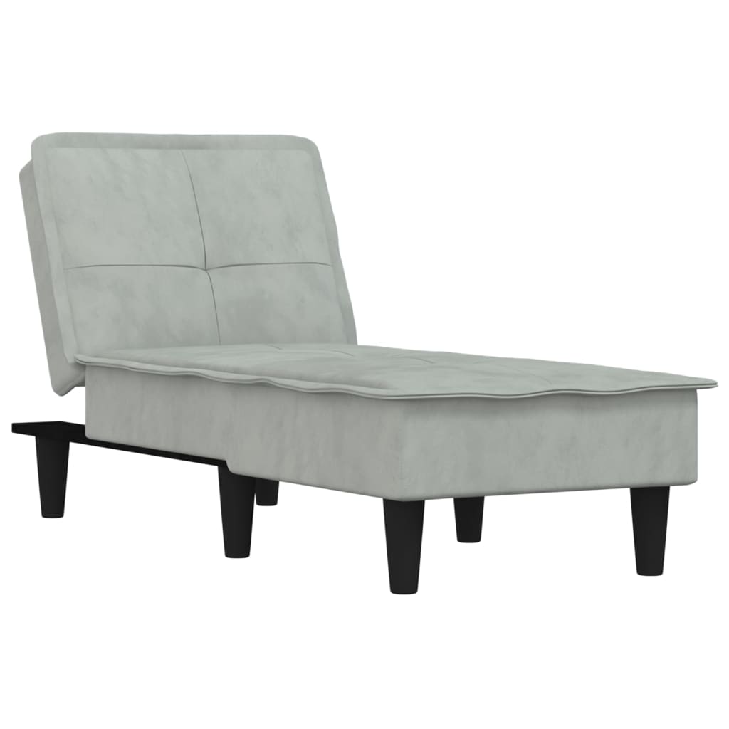 Chaiselongue Hellgrau Samt