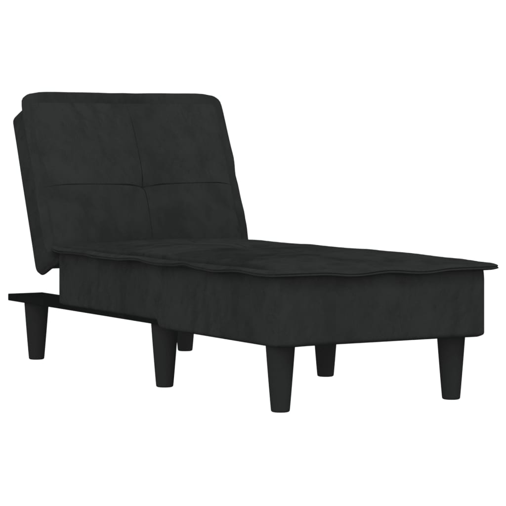 Chaiselongue Schwarz Samt