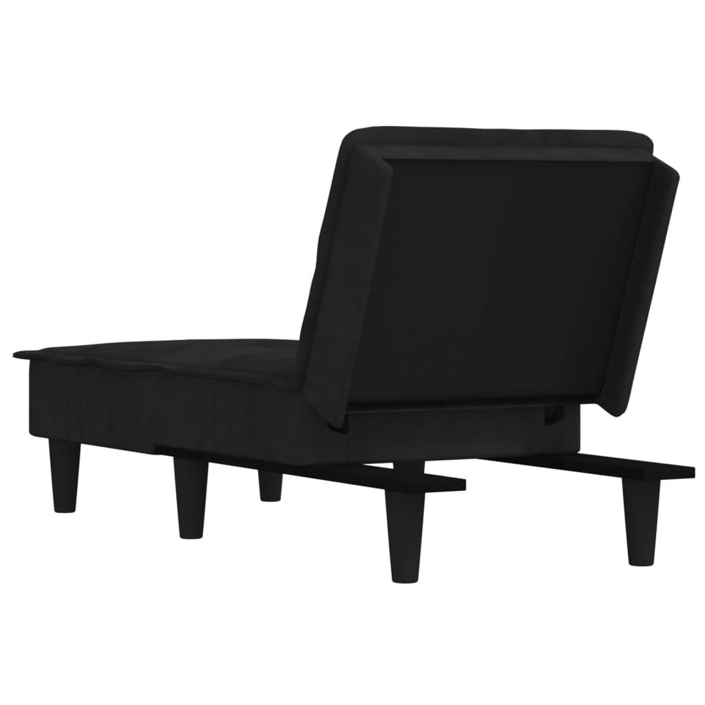 Chaiselongue Schwarz Samt
