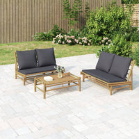 Thumbnail for Gartenbank mit Dunkelgrauen Kissen Bambus