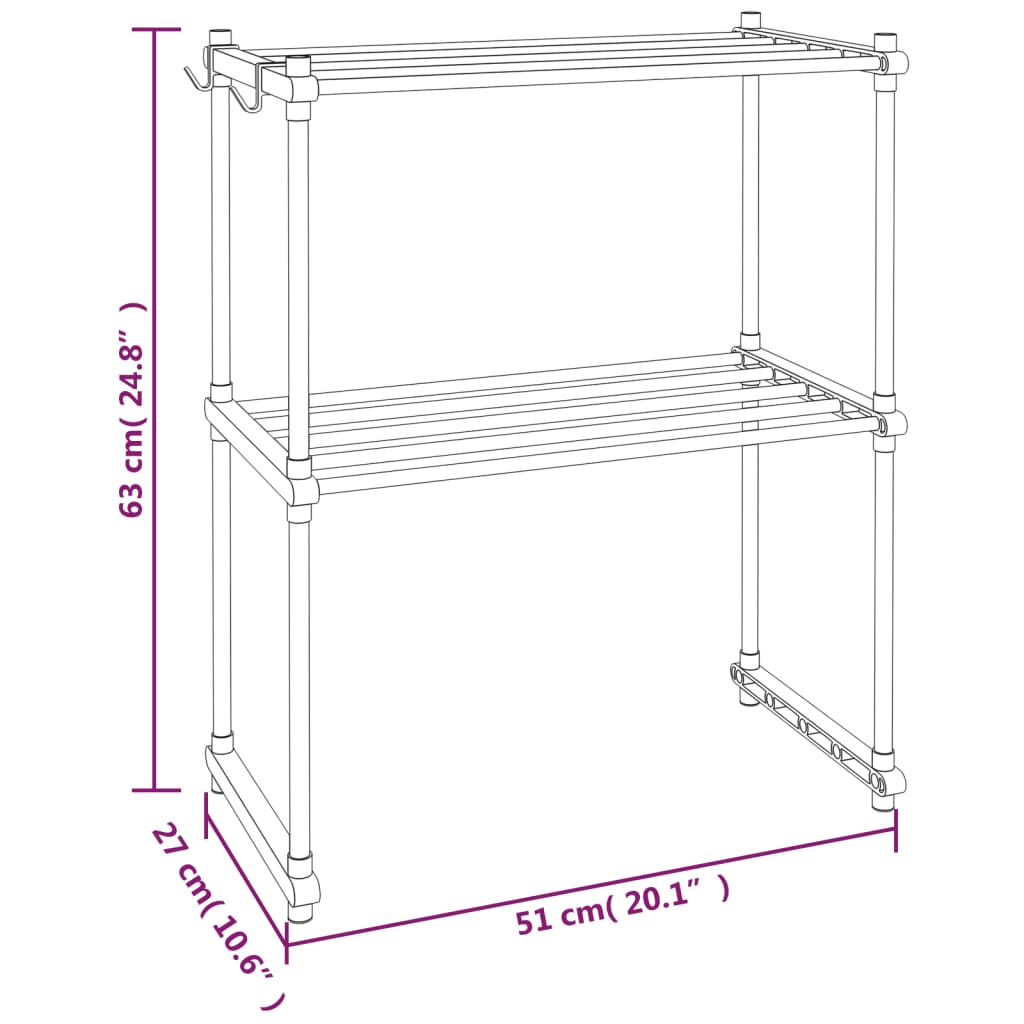 Mikrowellenregal Weiß 51x27x63 cm Aluminium