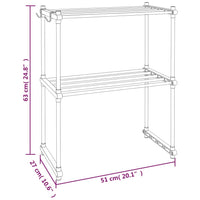 Thumbnail for Mikrowellenregal Weiß 51x27x63 cm Aluminium
