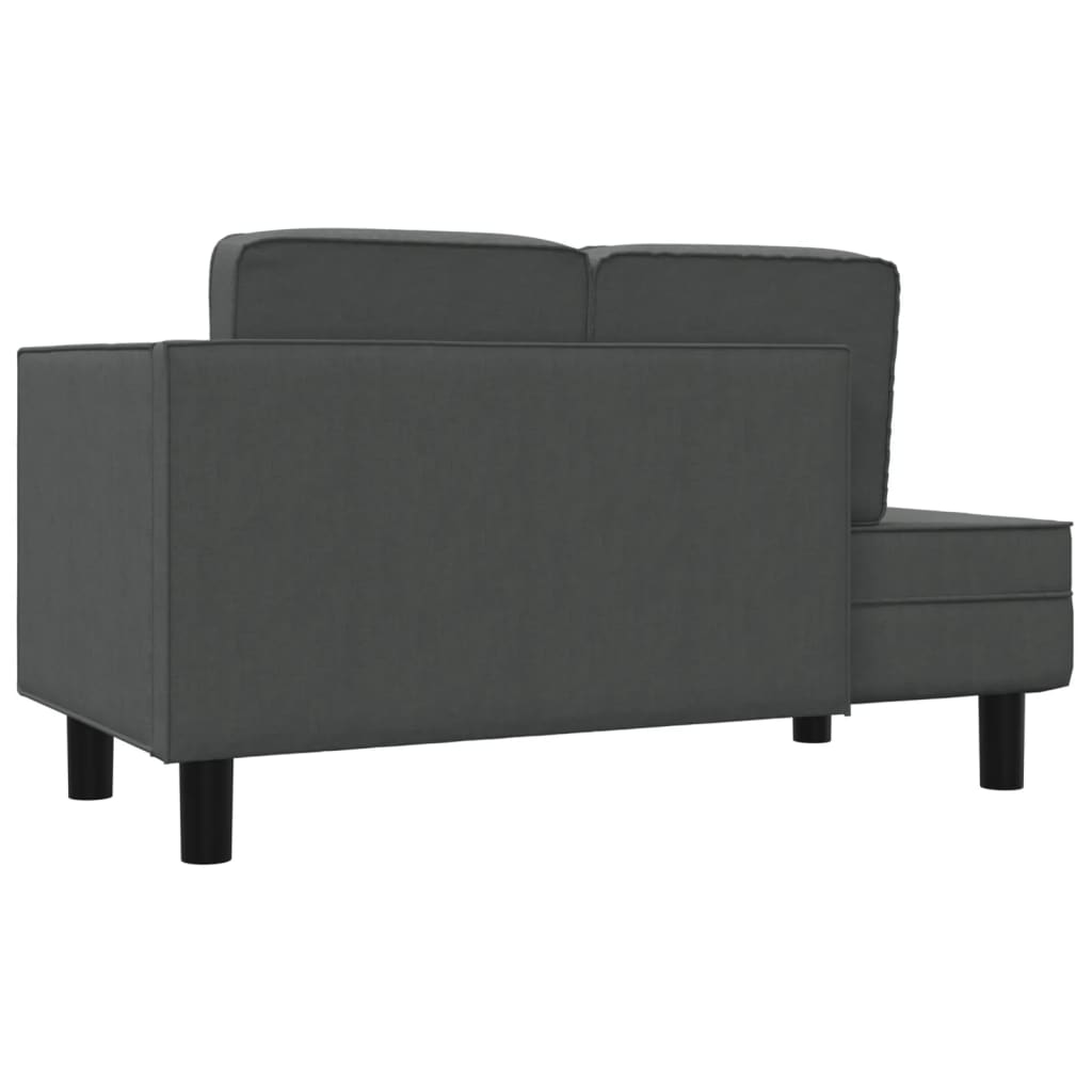 Chaiselongue mit Kissen und Nackenrolle Dunkelgrau Stoff