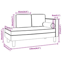 Thumbnail for Chaiselongue mit Kissen und Nackenrolle Schwarz Stoff