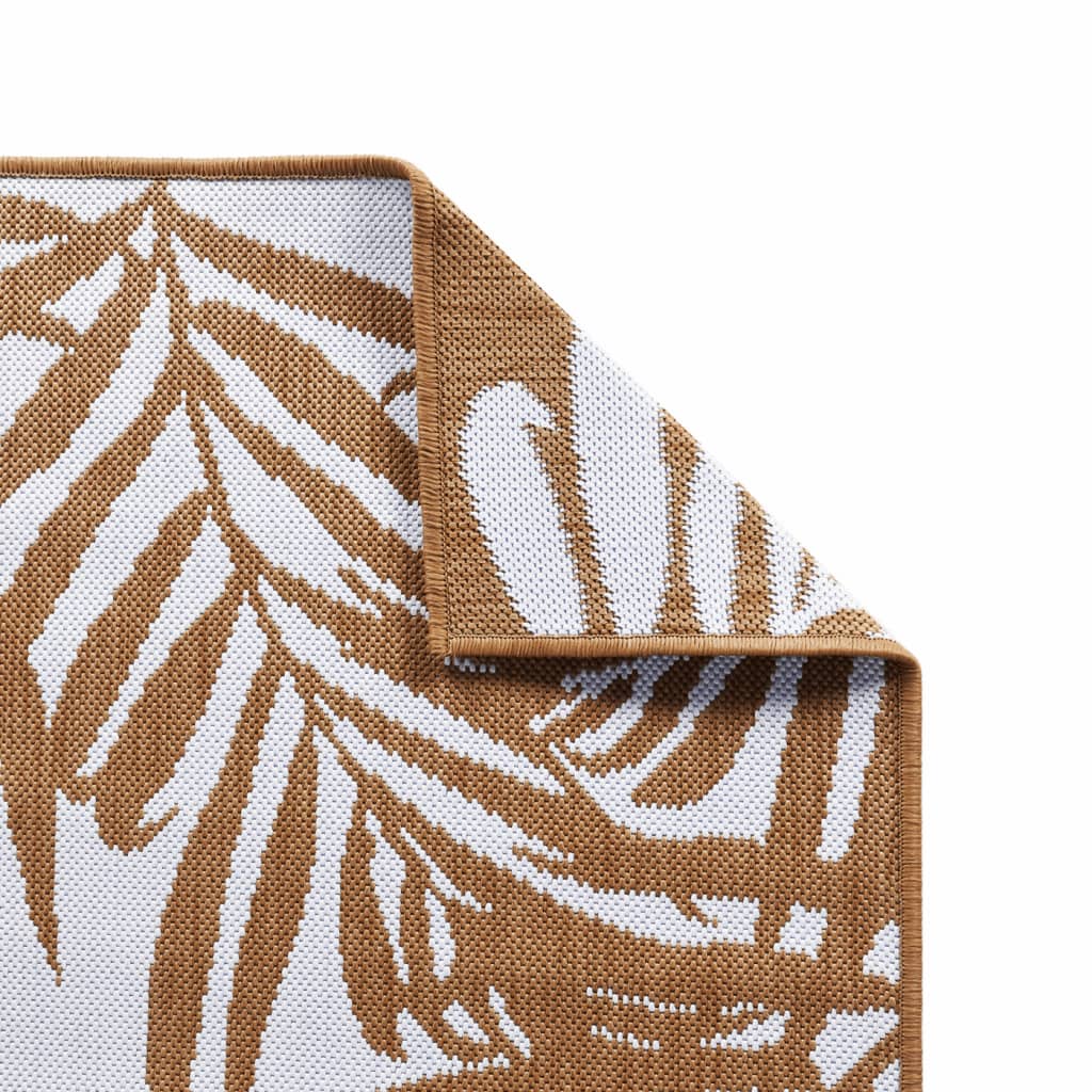 Outdoor-Teppich Braun und Weiß 100 x 200 cm