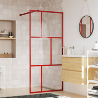 Thumbnail for Duschwand für Begehbare Dusche mit ESG Klarglas Rot 90x195 cm