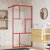 Thumbnail for Duschwand für Begehbare Dusche mit ESG Klarglas Rot 115x195 cm