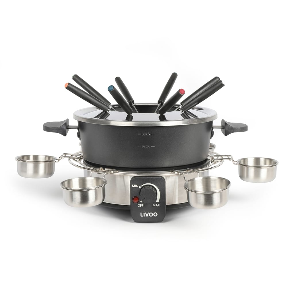 Livoo Elektrisches Fondue-Set 8 Personen 1,8 L 1000 W Schwarz