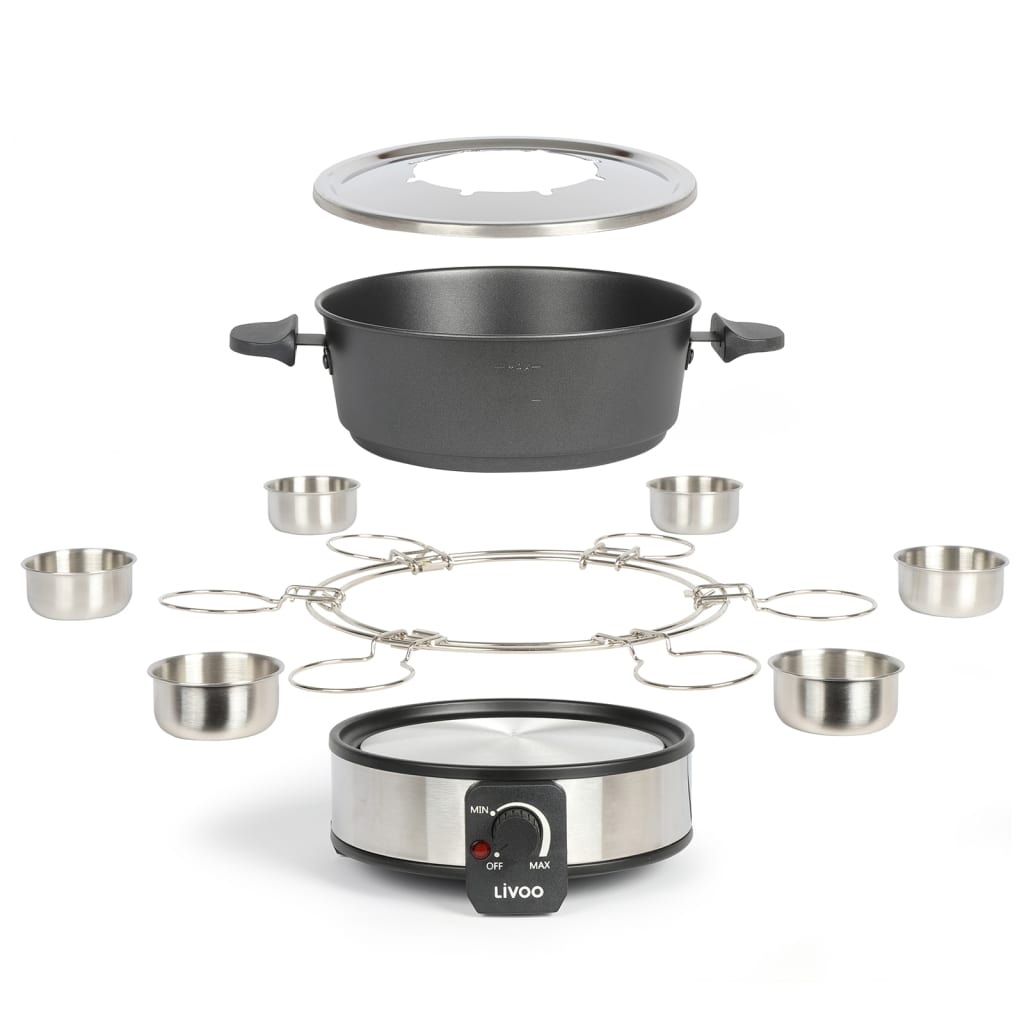 Livoo Elektrisches Fondue-Set 8 Personen 1,8 L 1000 W Schwarz