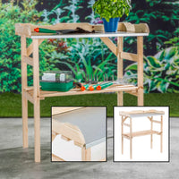 Thumbnail for HI Pflanztisch aus Holz 82x38x78 cm