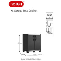 Thumbnail for Keter Niedriger Lagerschrank Garage XL Schwarz und Silbern 99 cm