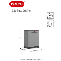 Thumbnail for Keter Niedriger Lagerschrank Stilo Grau und Schwarz 90 cm