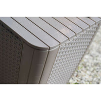 Thumbnail for Keter Garten-Beistelltisch Luzon Rattan-Optik Rund Cappuccino-Braun