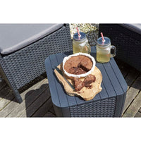 Thumbnail for Keter Garten-Beistelltisch Luzon Rattan-Optik Flach Graphitgrau