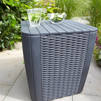 Thumbnail for Keter Garten-Beistelltisch Luzon Rattan-Optik Flach Graphitgrau